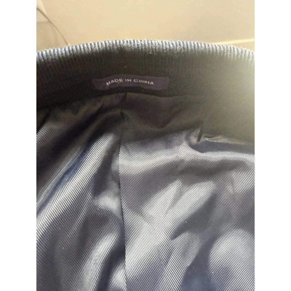 Stafford Navy Corduroy Sport Coat Blazer Classic Fit Elbow Patches 46in Classic
